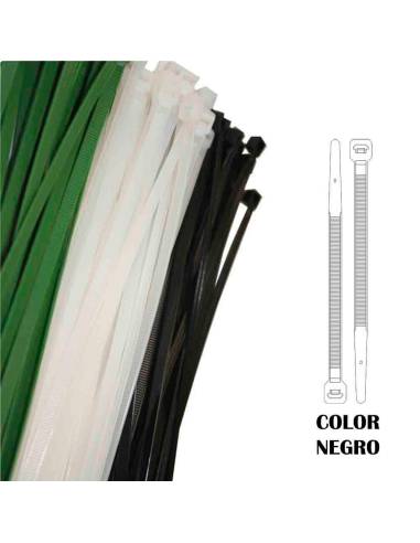 Bridas negras 300x8 mm. (bolsa 100 uni) nylon alta calidad