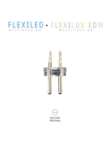 Conector tubo flexilux/flexiled 13mm 2 vias "recto-punta" edm