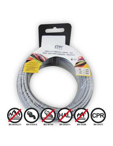 Carrete cablecillo flexible 1,5mm gris libre de halógeno 15m