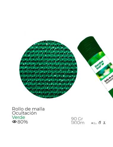 Rollo de malla de ocultacion color verde 90gr 1x10m edm