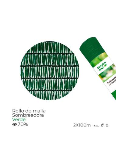 Rollo de malla sombreadora. color verde 70% 2x100m edm