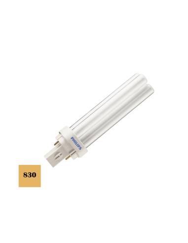 Lâmpada de baixo consumo lynx d-26w g24 830k pl-2pin luz quente 17,4cm philips