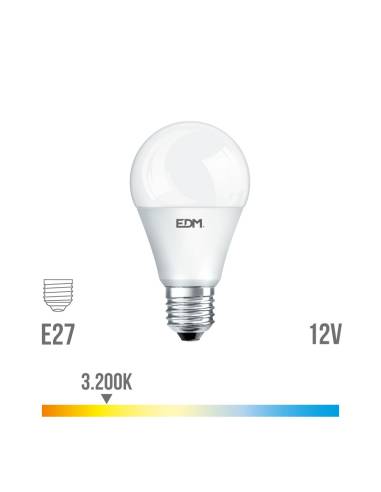 Lâmpada standard led "12v" ac/dc e27 10w 810lm 3200k luz quente ø5,9x11cm edm