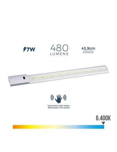 Armadura led com sensor 7w 480lm 6400k luz fria 5,5x43,9cm edm