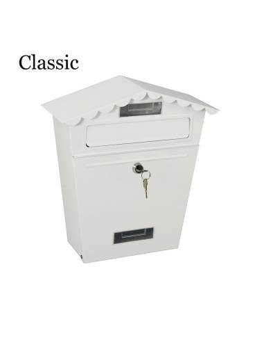 Caixa de correio em aço modelo classic branco