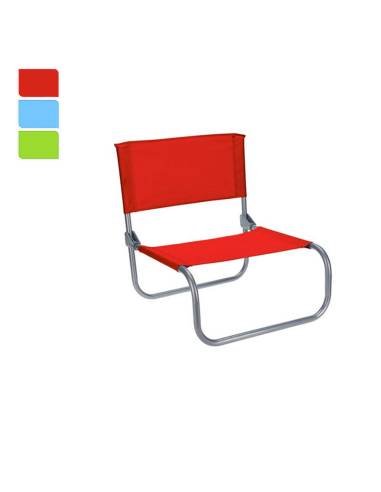 Cadeira de praia metálica dobrável 43x50x43cm cores variadas