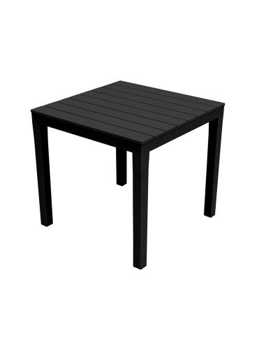 Mesa cuadrada de jardin color: negro 78x78x72cm modelo: bali ipae progarden