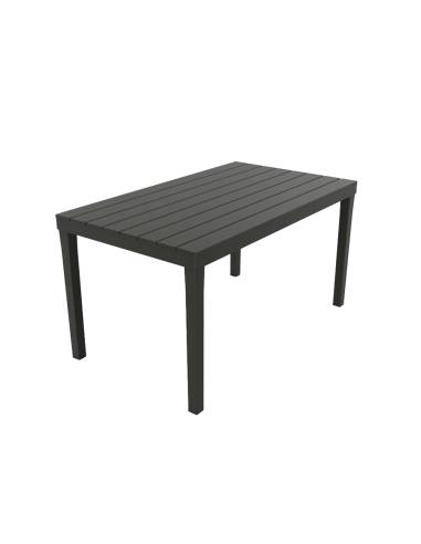 Mesa rectangular para exterior. color: negro 72x138x78cm ipae progarden