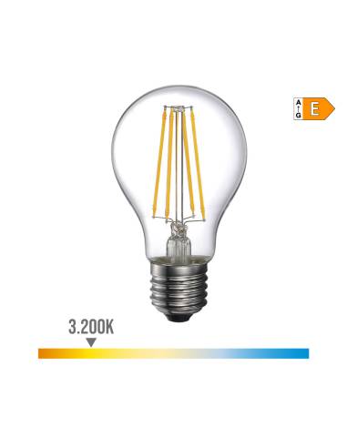 Lâmpada standard com filamento de led e27 6w 800lm 3200k luz quente ø6x10,6cm edm
