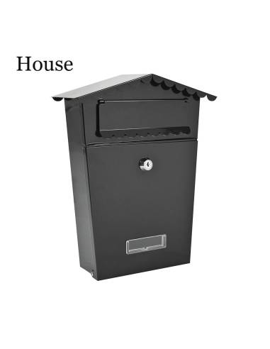 Caixa de correio em aço modelo house preto