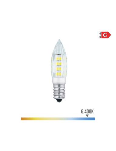 Bombilla mini vela led e14 3w 250lm 6400k luz fria ø1,6x5,4cm edm