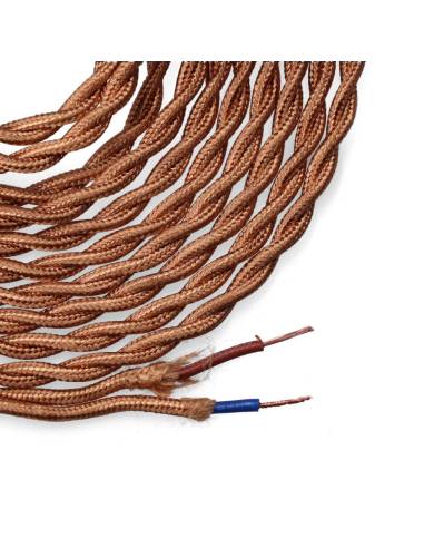 Cable textil trenzado 2x0,75mm c-12 oro seda 5m