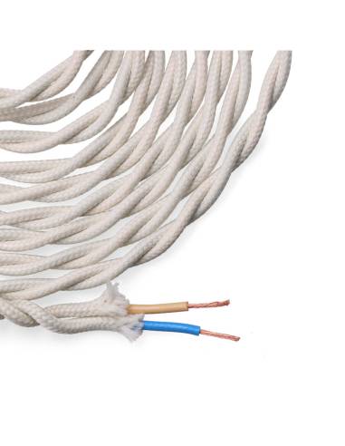Cable textil trenzado 2x0,75mm algodon 5m