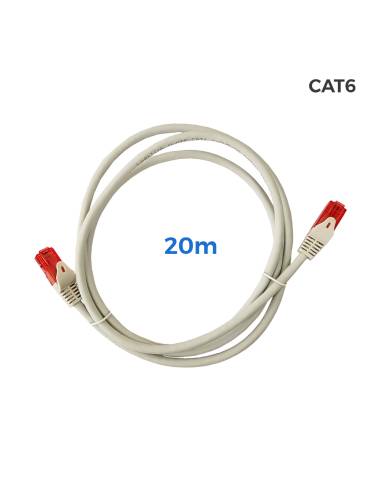 Cable utp cat.6 latiguillo rj45 cobre lszh gris 20m