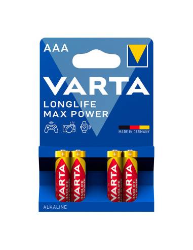 Pila varta longlife max power aaa - lr03 (blister 4 unid) ø10,5x44,5mm