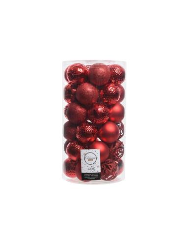 Kit de 37 bolas vermelhas decorativas para árvore de natal ø6cm