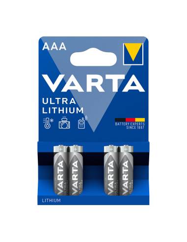 Pila varta ultra lithium aaa - lr03 (blister 4 unid) ø10,5x44,5mm