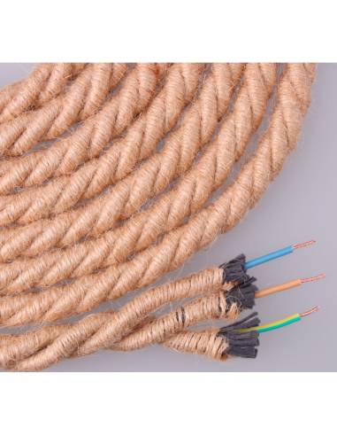Cable de cuerda de yute trenzado 3x0,75mm 20m euro/m