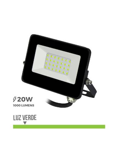 Foco proyector led 20w 1000lm luz verde 12x8,8x2,4cm edm