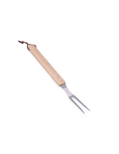 Tenedor para barbacoa. madera/acero inox 39cm edm