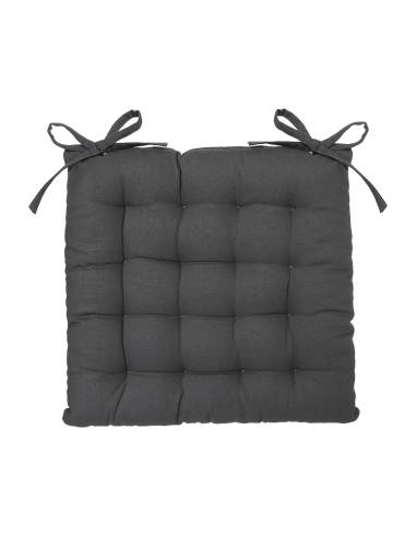 Almofada para cadeira estilo bolacha cor cinzento escuro 38x38cm
