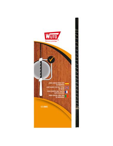 Sierra de marqueteria para madera, 4/13cm 25tpi (blister 12 sierras) wuto