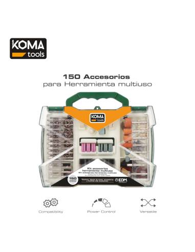Set de150 acessorios para 08709 koma tools