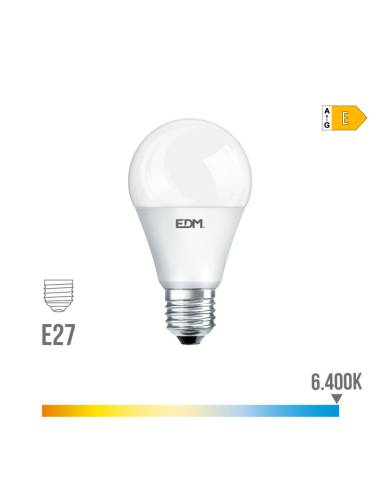 Lâmpada de led standard e27 17w 1800lm 6400k luz fria ø6,5x12,5cm edm