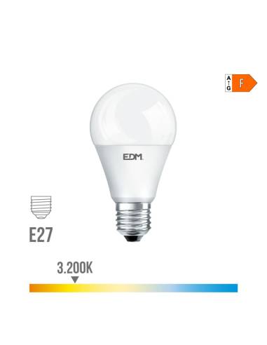 Lâmpada de led standard e27 17w 1800lm 3200k luz quente ø6,5x12,5cm edm