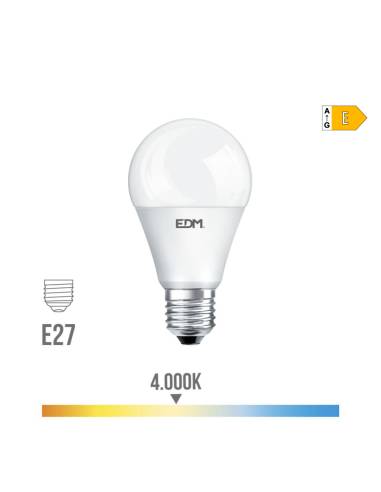Lâmpada de led standard e27 17w 1800lm 4000k luz do dia ø6,5x12,5cm edm