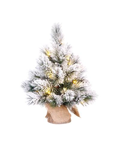 Mini árvore de natal efeito nevado com led incluído 23x45cm