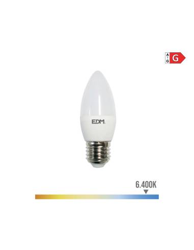 Lâmpada de vela led e27 5w 400lm 6400k luz fria ø3,6x10,3cm edm