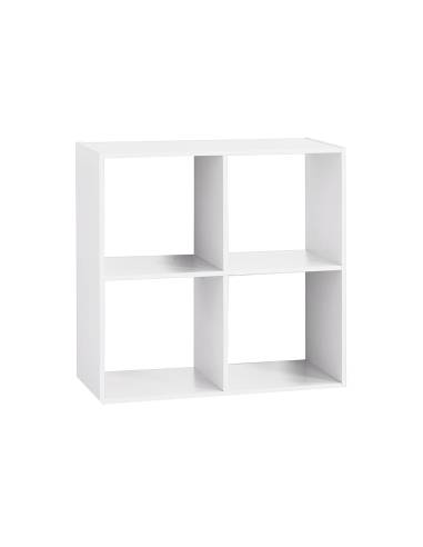 Estante madeira cor branco para 4 caixas de organização 67,6x32x67,6cm