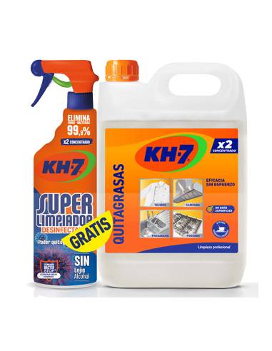 Kh-7 desengordurante profissional formato 5 litros + desengordurante superlimpeza desinfectante 750ml