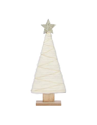 Arvore branco de madeira 13x5x31cm