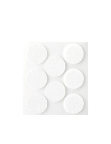 Pack 8 fieltros blanco sinteticos adhesivos diametro 27mm plasfix inofix