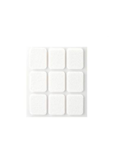 Pack 9 fieltros blanco sinteticos adhesivos 29x23mm plasfix inofix