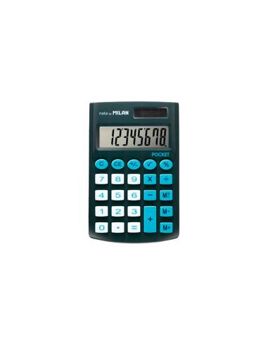 Blister calculadora pocket preto 8 digitos com capa milan