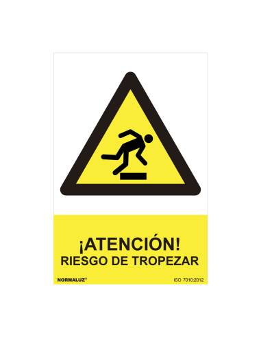Señal peligro "atencion riesgo de tropezar" (pvc 0.7mm) 30x40cm