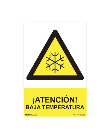 Sinal perigo "atenção temperatura baixa" (pvc 0.7mm) 30x40cm