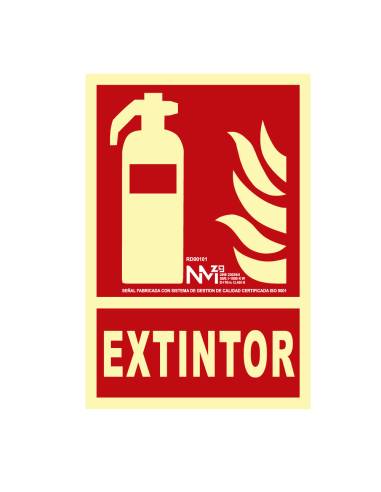 Sinal de extinção "extintor" classe b (pvc 0.7mm) 21x30cm