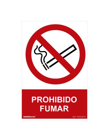 Señal prohibido "prohibido fumar" (pvc 0.7mm) 30x40cm