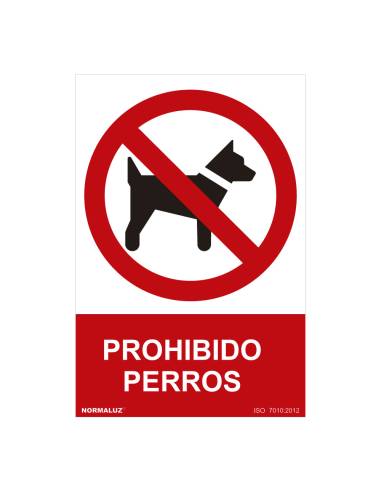 Señal prohibido "prohibido perros" (pvc 0.7mm) 30x40cm