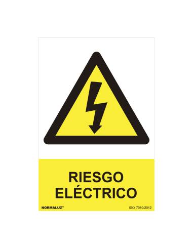 Señal peligro "riesgo electrico" (pvc 0.7mm) 30x40cm