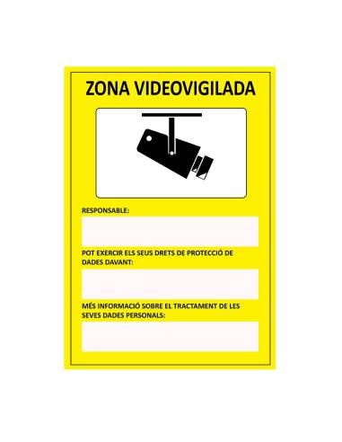 Sinal zona com video vigilancia pvc 0,7mm 21x30cm