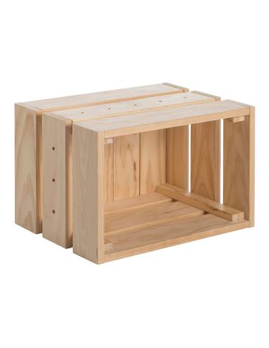 Caixa de pinho maciço home box sem barniz 38,4x25,6x28cm astigarraga