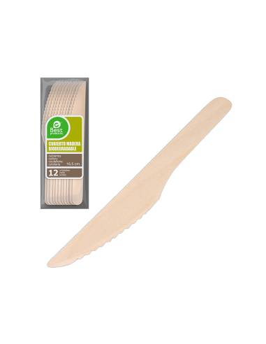 Saco 12un faca madeira 16,5cm best products green