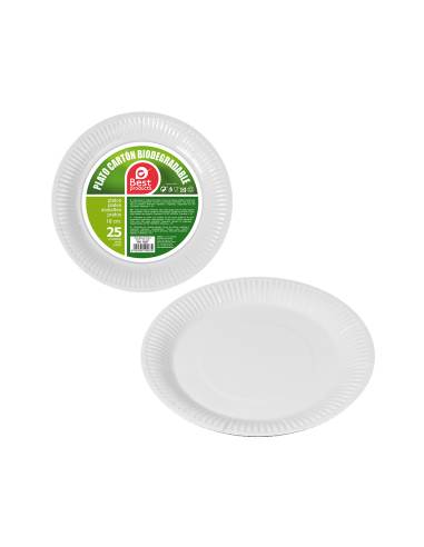Pack 25un prato sobremesa branco papelão 18cm best products green