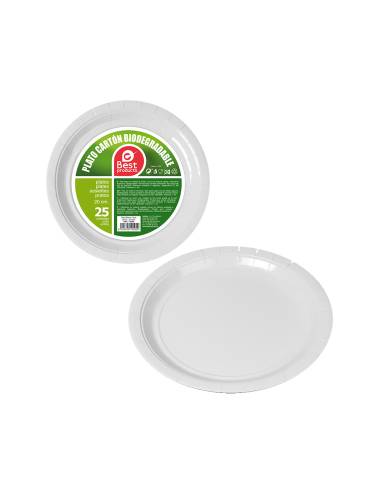 Pack 25un prato branco papelão 20cm best products green