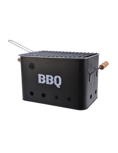 Barbacoa grill de color negro 21x32,5x21cm bbq